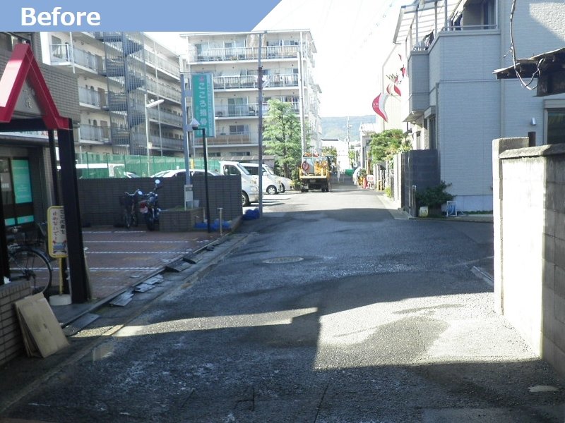 京都市伏見区道路舗装着工前